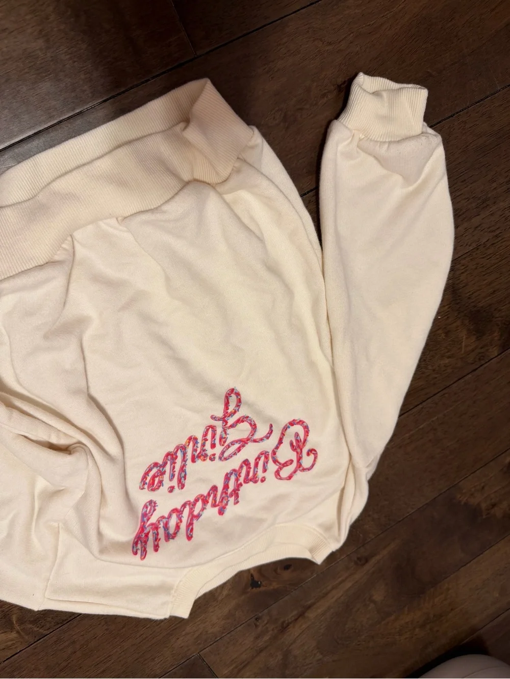 Old Navy Cream Pullover with Pink 